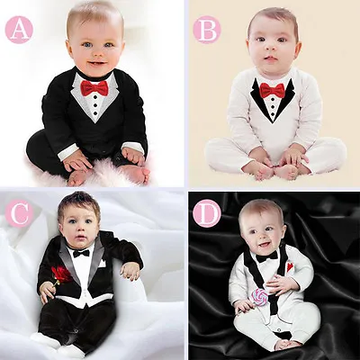 £8.39 • Buy Toddler Baby Boys Gentleman Romper Bodysuit 1st Birthday Clothes Infant Outfits