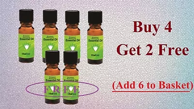 10ml ESSENTIAL OIL - Buy 4 Get 2 Free - For Aromatherapy Home Fragrance Etc. • £3