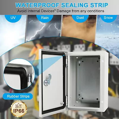 12 X8 X6  Metal Electrical Enclosure Waterproof Outdoor Junction Box IP66 • $44.99