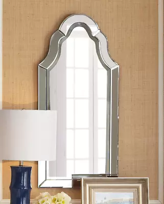 Horchow Arched Venetian French Modern Farmhouse Beveled Wall Vanity Mirror • $391