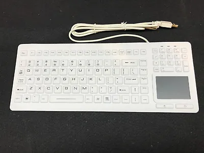 Silicone Washable Easy To Sanitize Keyboard With Touchpad - White - Rugged - USB • $29.99