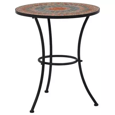 VidaXL Mosaic Bistro Table Orange/Gray 23.6  Ceramic 46717 • $132.96