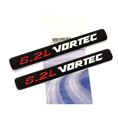 2x 6.2L VORTEC HOOD Emblems Badge Silverado GMC Sierra Black Matte • $21.11