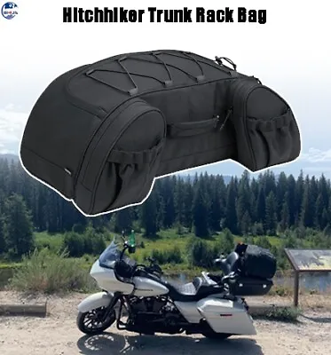 Hitchhiker Motorcycle Travel Luggage Trunk Rack Bag Black Fit For Harley Touring • $88.98