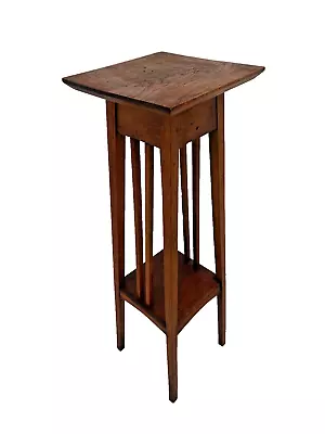 Arts And Crafts Square Plant Stand Table With Bottom Shelf Two Tier Solid Oak • $895