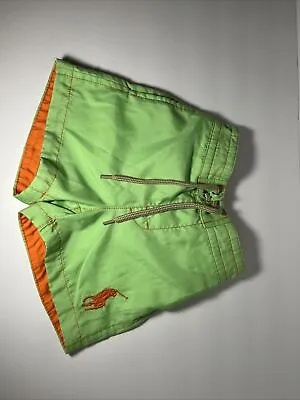 Ralph Lauren Polo Baby Boy 9 Month Swim Trunks Green/Orange • $11.99