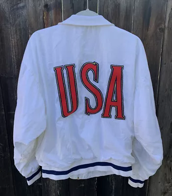 VTG 90s Nike  USA 1992 Olympic Team USA Track & Field Bomber Jacket Mens Medium • $9.99