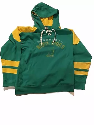 NHL Minnesota North Stars Men's Vintage Lace-Up Fleece Hooded Sweatshirt - L • $25