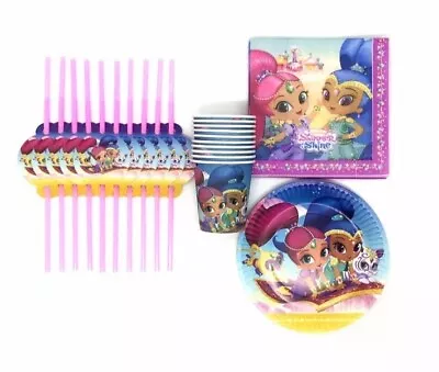 Shimmer And Shine Magical Birthday Party Tableware Cups Plates Napkins Straws • £15.99