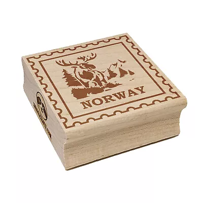 Norway Travel National Animal Moose Square Rubber Stamp For Stamping Crafting • $7.99