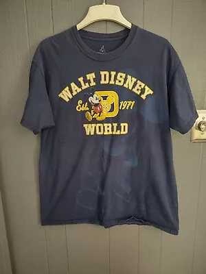 Walt Disney World T Shirt XL Hanes Blue Mickey Mouse (Co) • $5