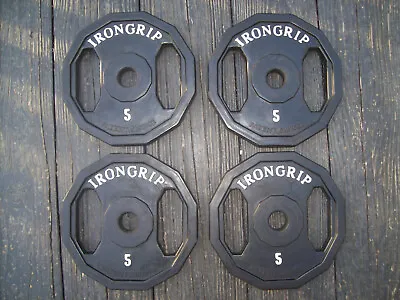 4- 1   IRON GRIP BARBELL 5s BODYBUILDING STRONGMAN Fitness YORK WEIGHTLIFTING Ab • $35