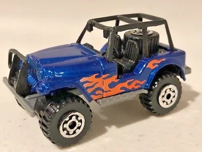 Matchbox Jeep 4x4 Blue W/ Flames 1/64 • $1.25