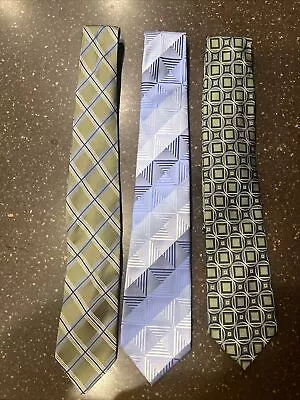 2 Croft&Barrow And 1 VAN HEUSEN Lot Silk Tie Men Neckties • $18