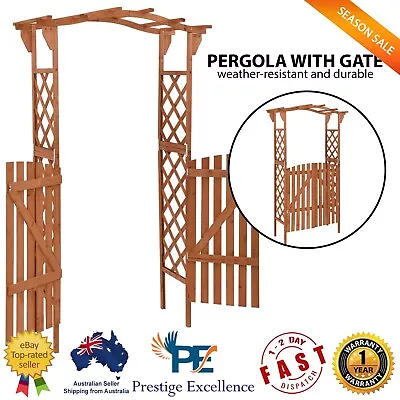 Wooden Garden Arch Gate Trellis Climber Arbour Timber Outdoor Pergola Path Space • $197.84