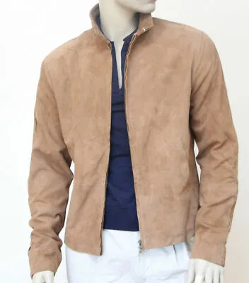 TJM Men's Replica Movie Jacket 100% Real Suede Leather Beige Jacket Casual Wear • $127.99