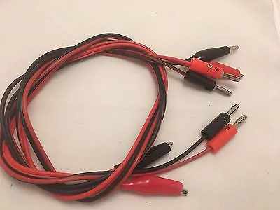 2 X 3FT Alligator Probe Test Lead Clip To Banana Plug Probe Cable For Multimeter • $7.58