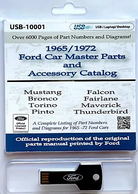 1965 - 1972 Ford Car Master Parts And Accessory Catalog On USB • $28.01