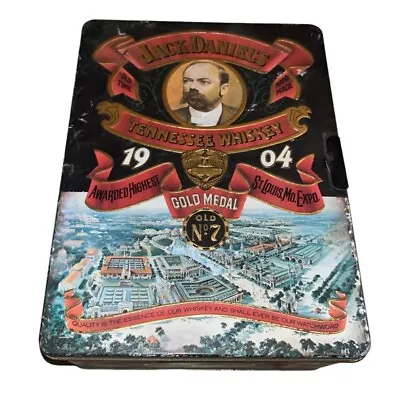 Vintage Jack Daniels Tennessee Whiskey 1904 Lithographed Tin Box • $12