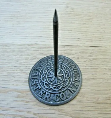 Vintage Cast Iron Paper Spike Memo Note Letter Spike With Holder Receipt Bill • £17.99