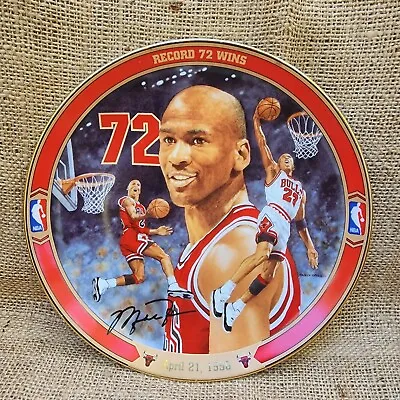 MICHAEL JORDAN Record 72 Wins APRIL 21 1996 Collector Plate RETURN TO GREATNESS • $10