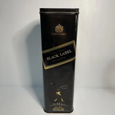 Johnnie Walker Black Label  Empty Tin No Bottle For Man Cave Bar Shed Garage • $8