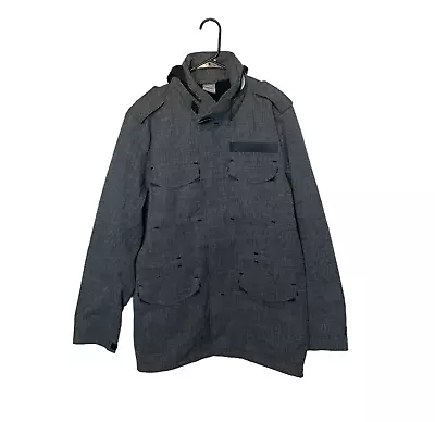 Nike Jacket Mens Large Gray Military Sportswear M65 Hooded Full Zip 439339 • $60