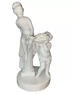 French Bisque Porcelian Goddess & Cherub Figurine Made In France • $249.99