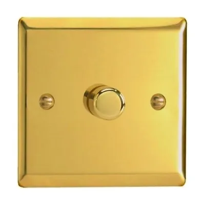 £18.44 • Buy Varilight Single Dimmer 1 Gang 2 Way Push On/Off Led Switch - Victorian Brass