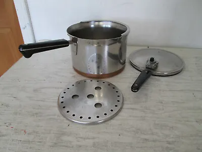 Vintage Revere Ware 1801 Copper Clad Pressure Cooker 4Qt Pot • $40