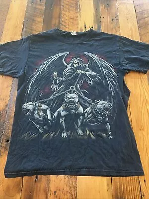 VintageY2K Affliction Style MMA Elite Skull UFC Shirt Small Blown Pit As Is • $15