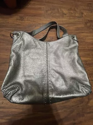 Vintage Michael Kors Textured Metallic Uptown Astor Hobo Handbag Purse Leather • $39.99