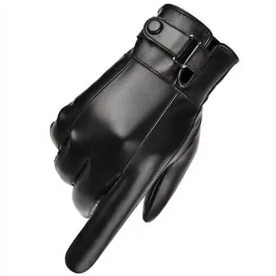 Leather Gloves Motorcycle Men Full Finger Touch Screen Driving Winter Warm New • $8.59