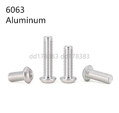 Aluminum Alloy 6063 Allen Bolts Hex Socket Button Head Screws M2 M3 M4 M5 M6 M8 • $4.19