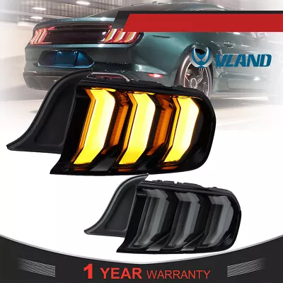 Smoked Vland Tail Lights For Ford Mustang 2015-2022 LED Sequential Signal EURO • $519