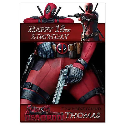 054; Personalised Birthday Card; Deadpool; For Any Age Name Relationship  • £3.99