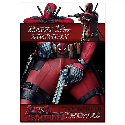 054; Personalised Birthday Card; Deadpool; For Any Age Name Relationship  • £3.99