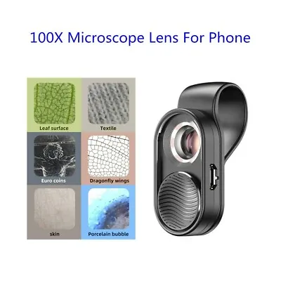 Mini 100X Microscope Lens Mobile Phone Magnifier LED Light For IPhone Android • $24.04