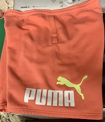 💫🌌✴️NEW Puma BIG LOGO Fleece Shorts Peach Cobbler Men's Size XXL🔥🌠 • $5