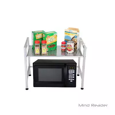 Metal Top Microwave Shelf Counter Unit With 2 Hooks Silver • $18.97