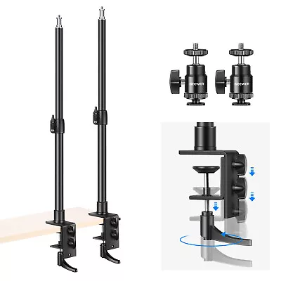 Neewer Desk Mount C Clamp Stands 2Pack Desktop Clip Stand With Ball Head Adapter • £48.50