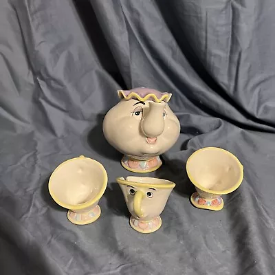 Vintage Disney Beauty & The Beast Mrs Potts Tea Set. Missing Piece  Some Chips • $25.99