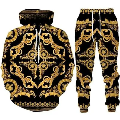 Printed Hoodie/Pants/Suit Men's Sweatshirt&Trousers Sportswear Tracksuit Set • $35.27