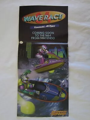 Wave Race 64 (N64) Nintendo Power Poster Mario 64 Map 1996 RARE • $13.95