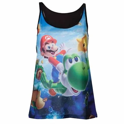 WOMENS VEST TOP (XL) Super Mario Yoshi Galaxy New Officially  Licensed Nintendo • £6.66