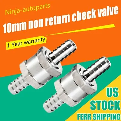 2PCS 10mm 3/8  Inline Check Valve Fuel Diesel Liquid Oil Air One Way Non Return • $8.40