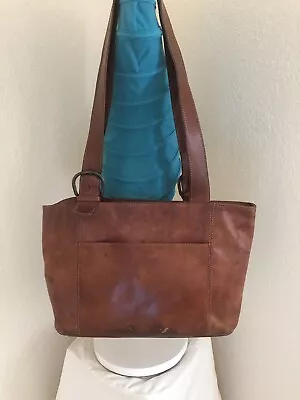 Vtg. I Medici Firenze Tan Brown Natural Italian Leather Tote Shoulder Handbag • $44.99