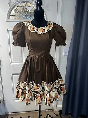 Vintage Square Dance Full Circle Brown Dress • $35