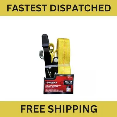 New Heavy-duty Ratchet Tie-down Strap With J Hook 27 Ft.x2 In. Weather Resistant • $11.49