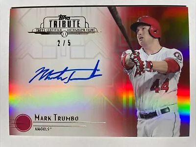 2014 Topps Tribute MARK TRUMBO On Card Auto Red Parallel 2/5 SSP ANGELS • $15